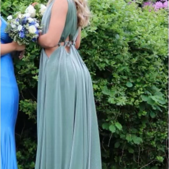 Tarik Ediz Vivid Nilgreen Prom Dress Bridesmaid Party Pagent - Picture 14 of 16